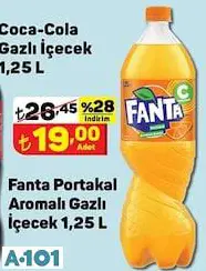 FANTA PORTAKAL AROMALI GAZLI İÇECEK 1,25L